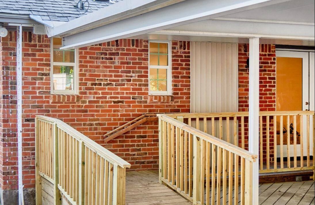 Outdoor wooden ramp installed by Sardone | McLain in a home remodel in Dallas, TX