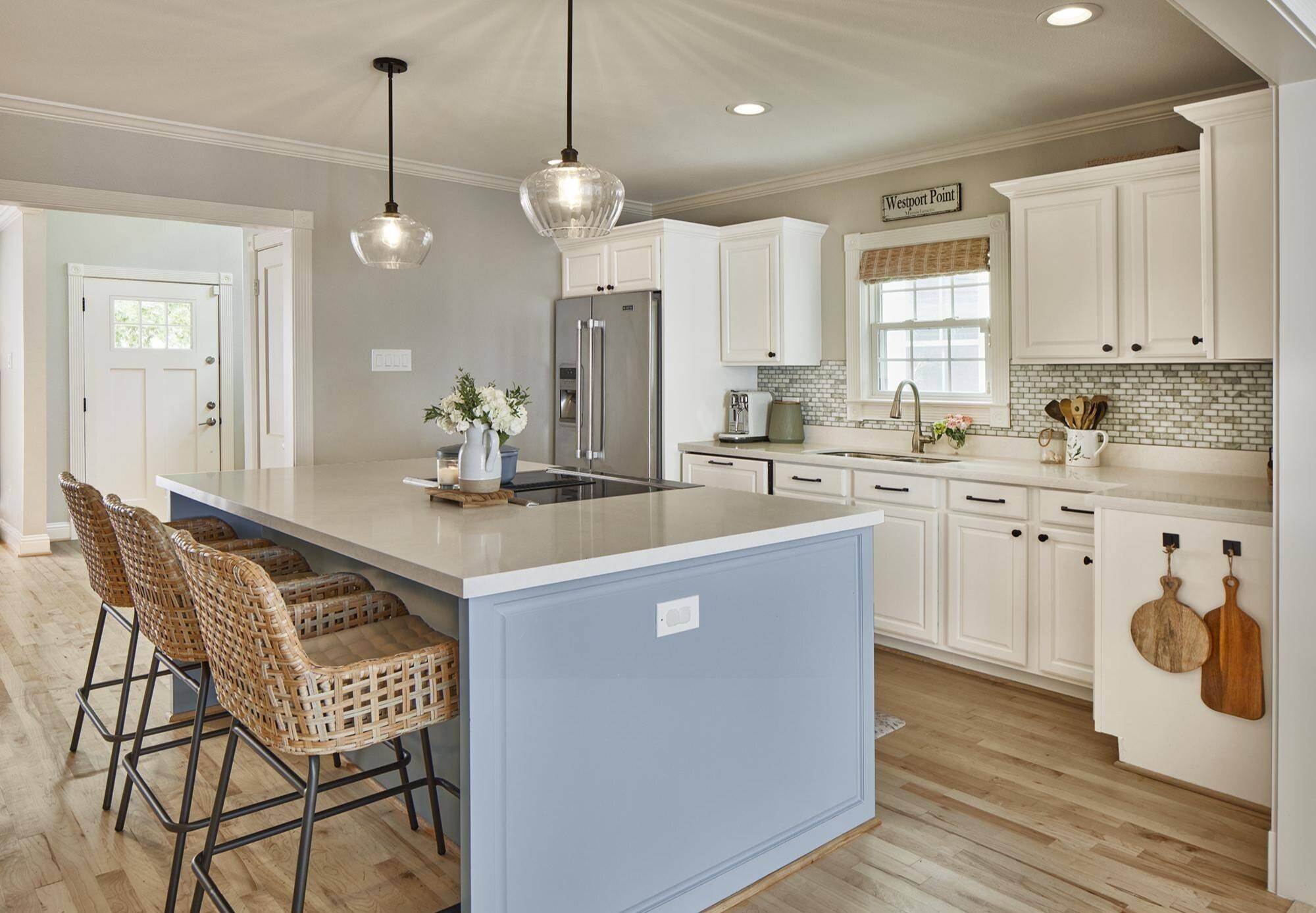 Open-Concept Kitchen Remodel with island in East Dallas by Sardone | McLain