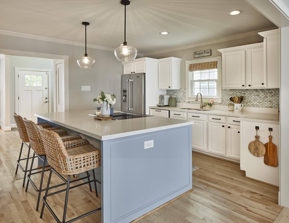 Open-Concept Kitchen Remodel with island in East Dallas by Sardone | McLain