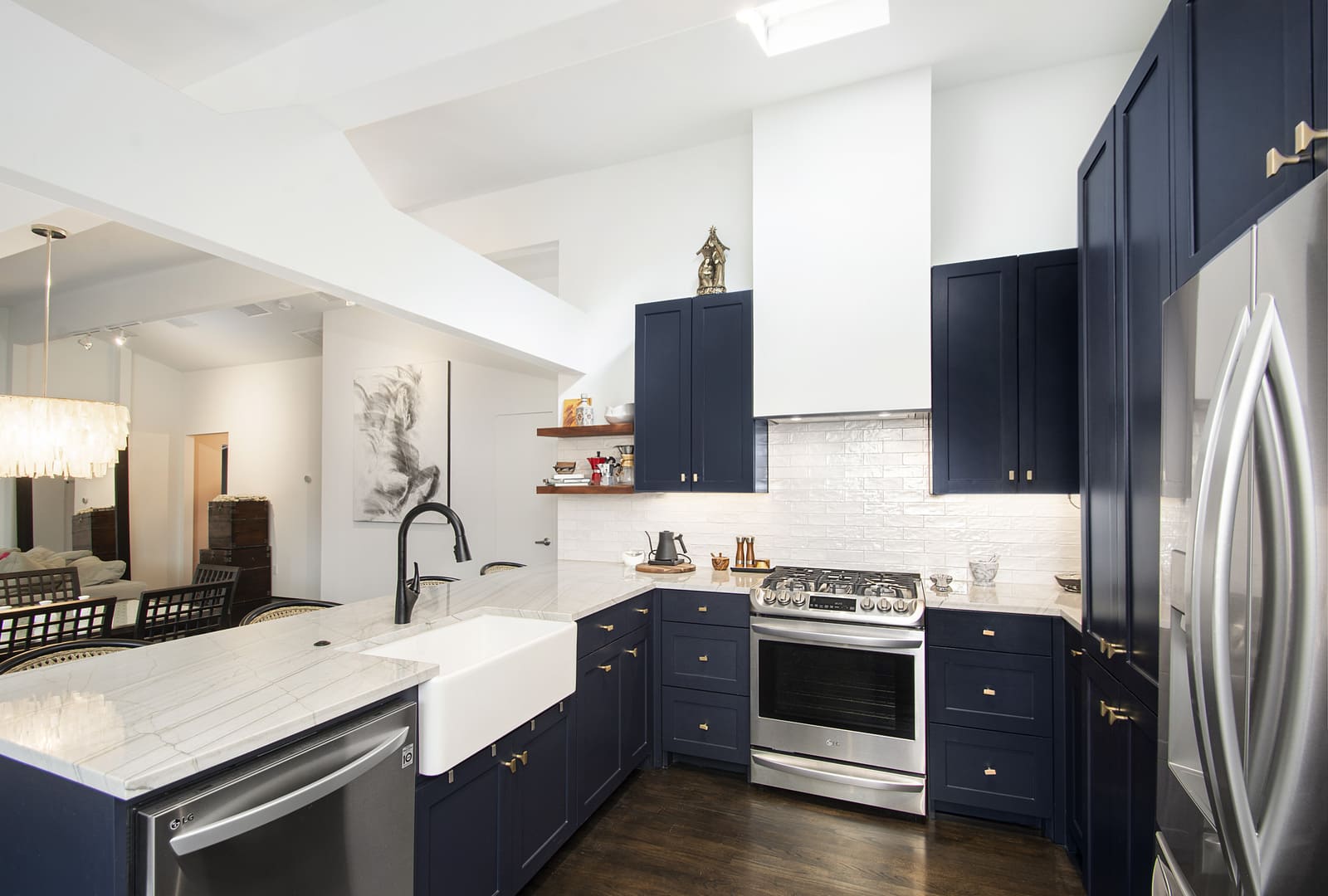 Dallas, TX kitchen remodel by Sardone | McLain with blue cabinets