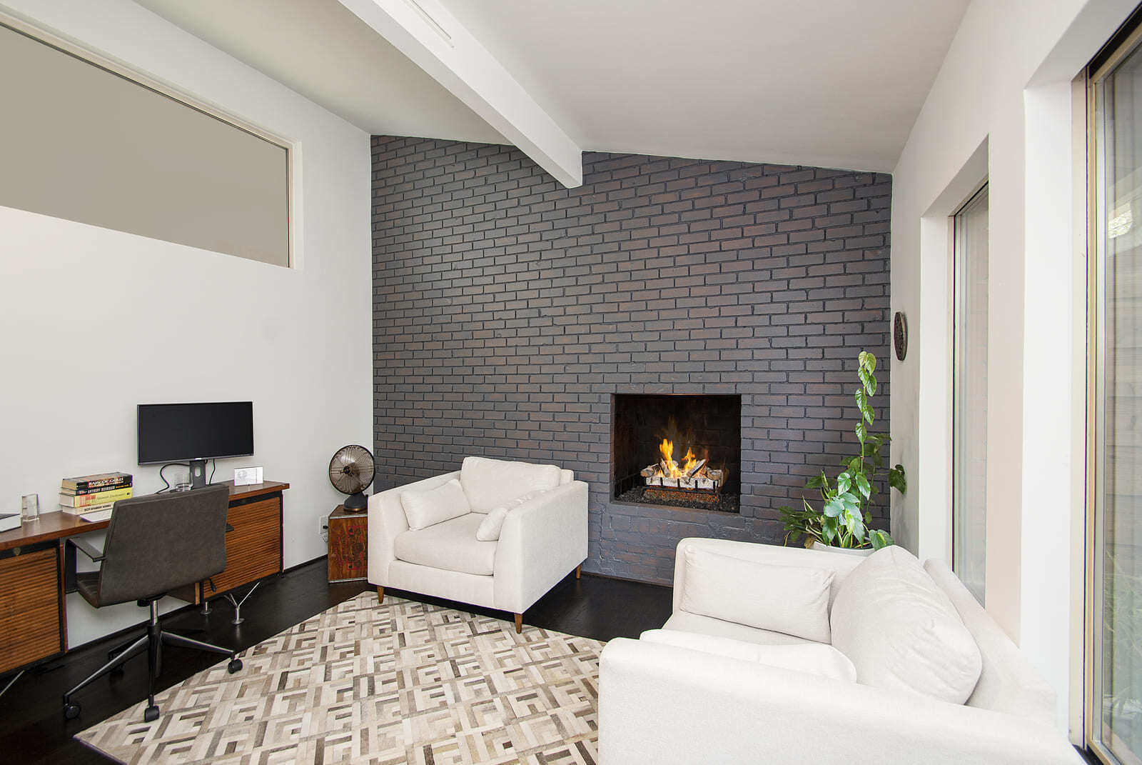 Modern fireplace in Dallas, TX home remodel by Sardone | McLain