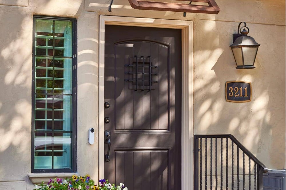 Front door of Dallas townhome remodel by Sardone | McLain