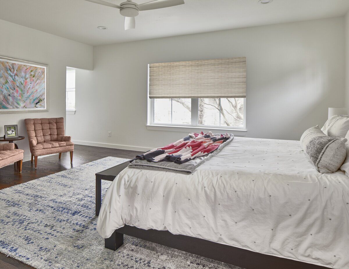 Primary bedroom in Dallas home addition by Sardone | McLain