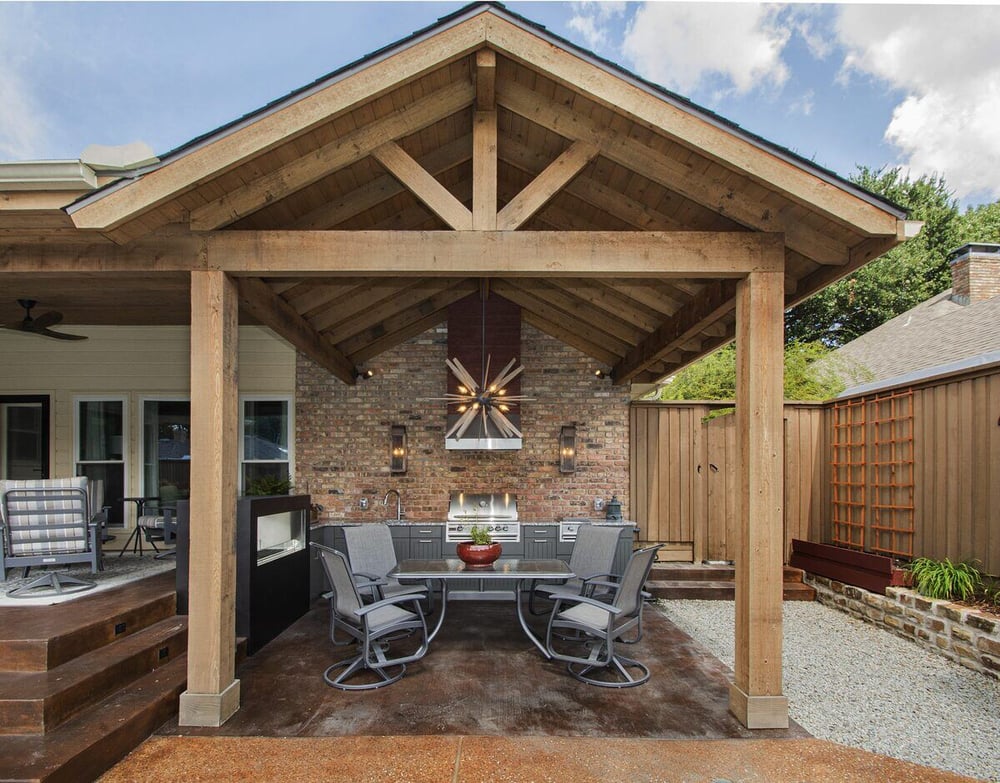 Covered outdoor kitchen remodel by Sardone | McLain in Dallas, TX