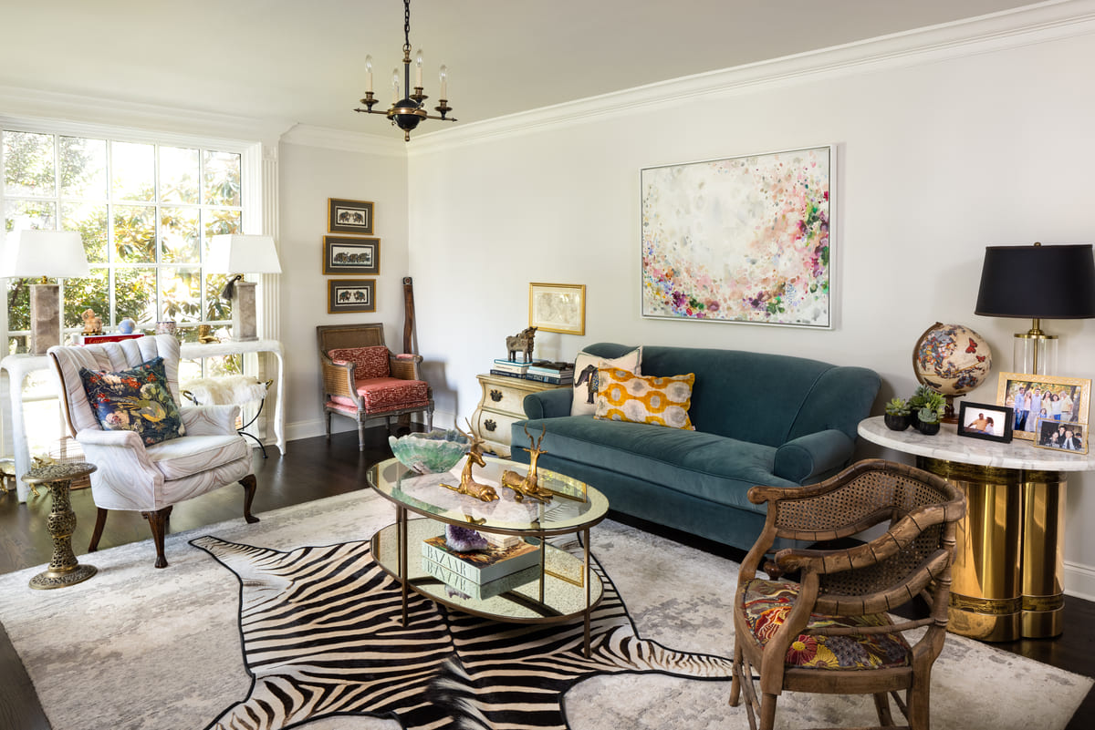 North Dallas home addition by Sardone | McLain with maximalist style interior